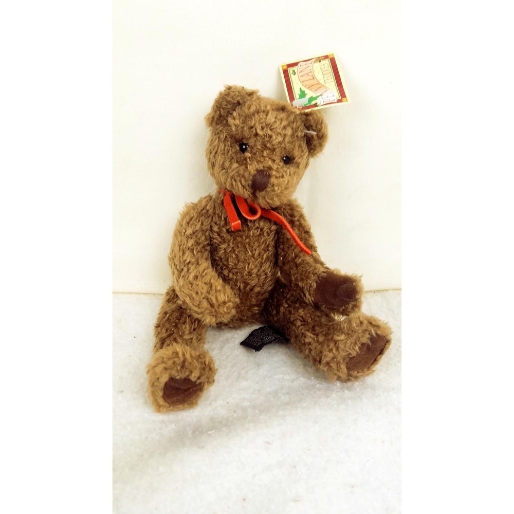 Russ  Teddy Bear Shaggy‎ soft Plush Toy red bow